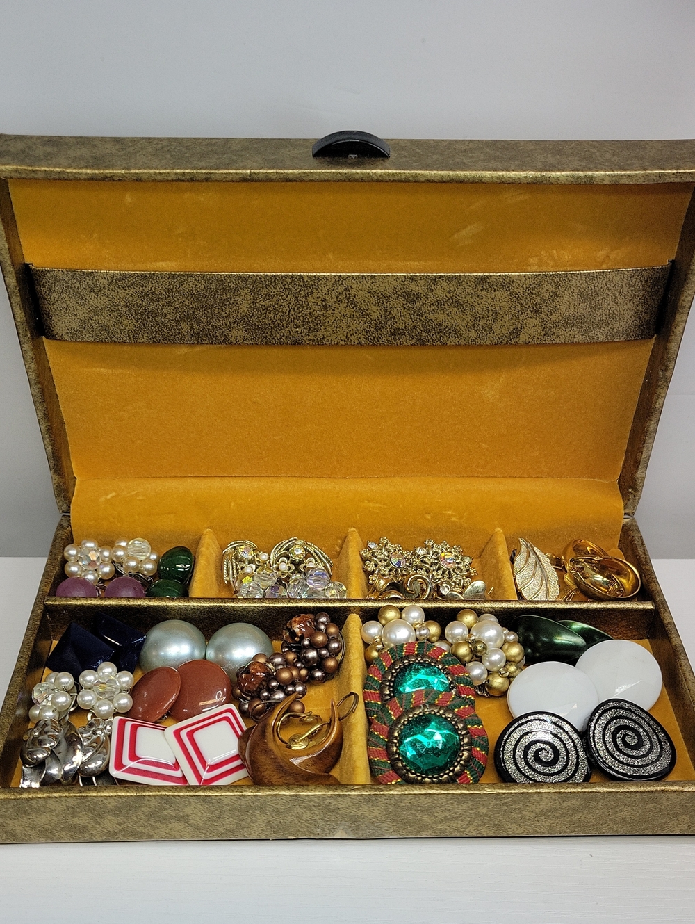 Vintage Buxton Filled With Clip-On Earrings